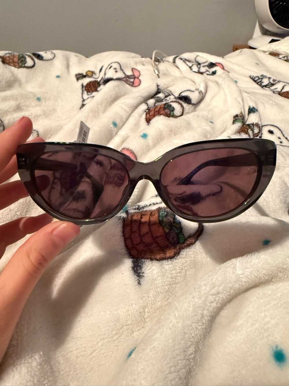 Tory Burch Gray Cat Eye Sunglasses with Purple Lenses